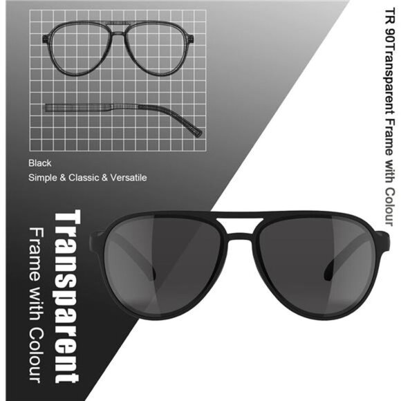TAC Polarized Tinted Classic Vintage Retro 70s, TR-90 Frame, UV 400 Protection main image 5